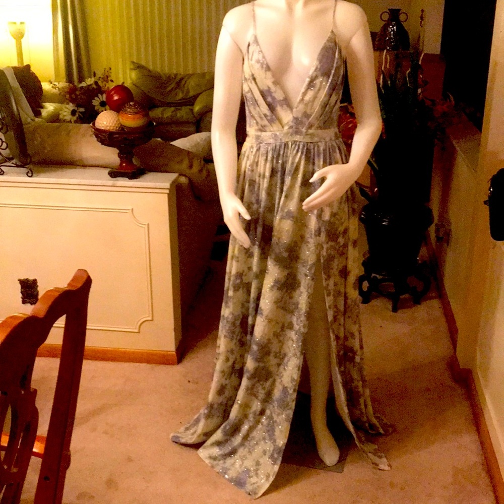 Prom dress by Maniju shimmer size L high slit